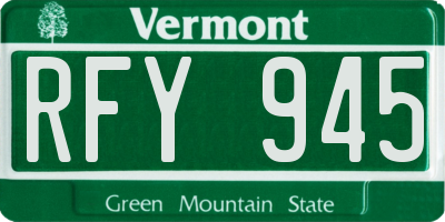 VT license plate RFY945