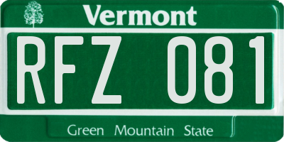 VT license plate RFZ081