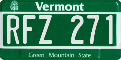 VT license plate RFZ271