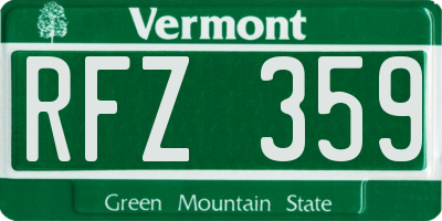 VT license plate RFZ359