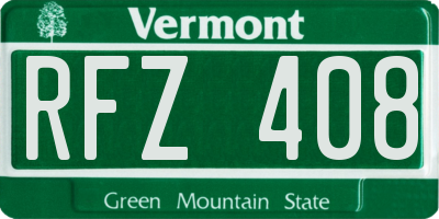 VT license plate RFZ408