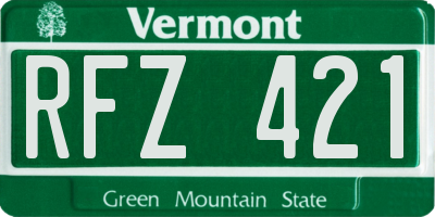 VT license plate RFZ421