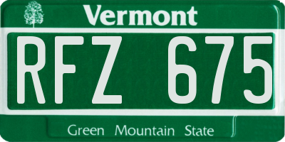 VT license plate RFZ675