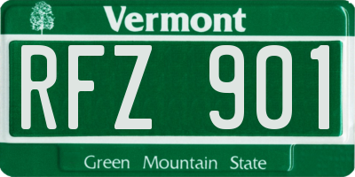 VT license plate RFZ901