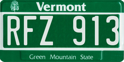 VT license plate RFZ913