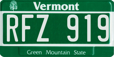 VT license plate RFZ919