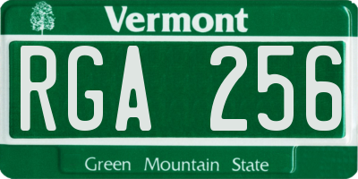 VT license plate RGA256