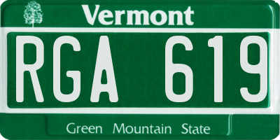VT license plate RGA619