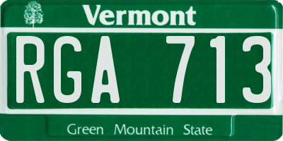 VT license plate RGA713
