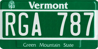 VT license plate RGA787