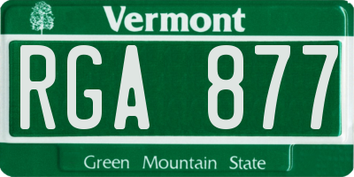 VT license plate RGA877