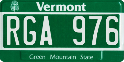 VT license plate RGA976
