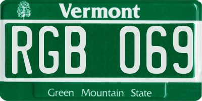 VT license plate RGB069