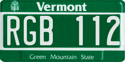 VT license plate RGB112