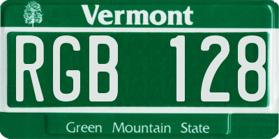 VT license plate RGB128