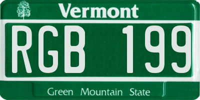 VT license plate RGB199