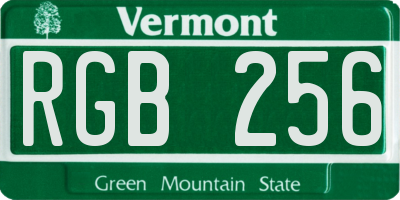 VT license plate RGB256