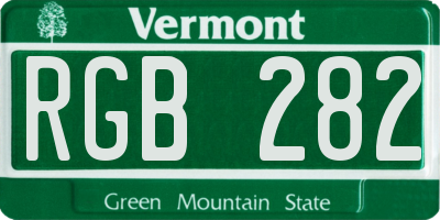 VT license plate RGB282