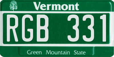 VT license plate RGB331