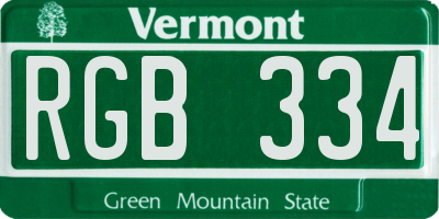 VT license plate RGB334