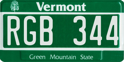VT license plate RGB344