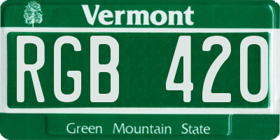 VT license plate RGB420