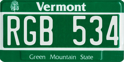 VT license plate RGB534