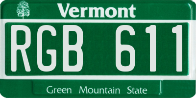 VT license plate RGB611