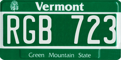 VT license plate RGB723