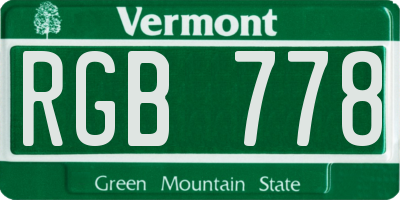 VT license plate RGB778