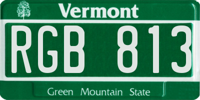 VT license plate RGB813