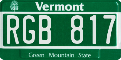 VT license plate RGB817