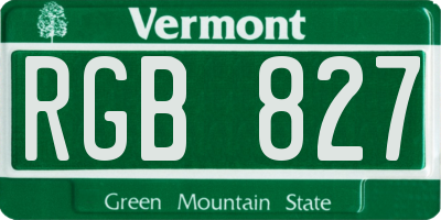 VT license plate RGB827