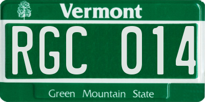 VT license plate RGC014