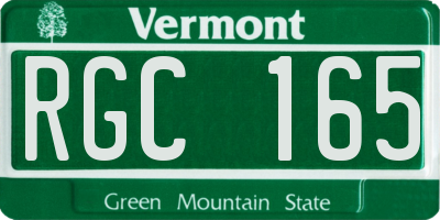 VT license plate RGC165