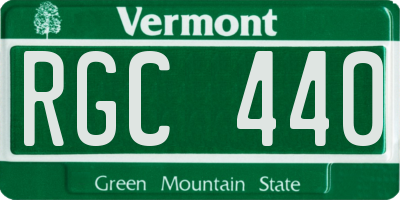 VT license plate RGC440