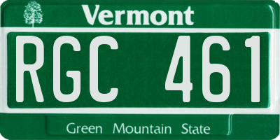 VT license plate RGC461