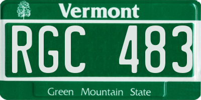 VT license plate RGC483