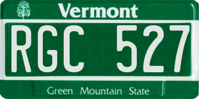 VT license plate RGC527