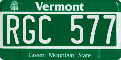 VT license plate RGC577