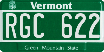 VT license plate RGC622