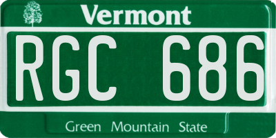 VT license plate RGC686