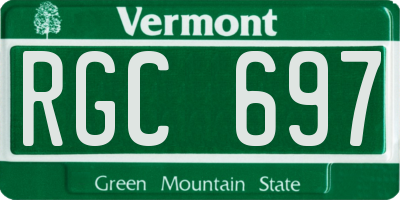 VT license plate RGC697