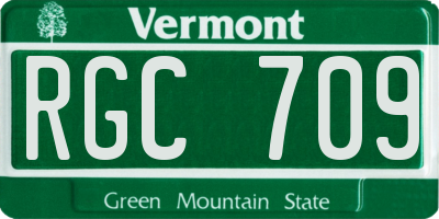 VT license plate RGC709