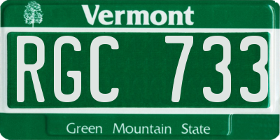 VT license plate RGC733