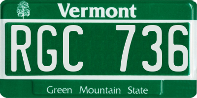 VT license plate RGC736