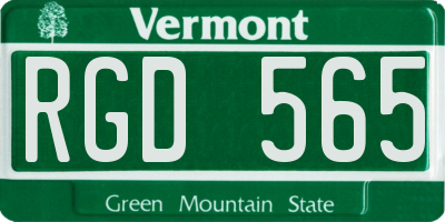 VT license plate RGD565