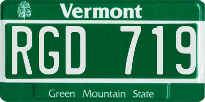 VT license plate RGD719