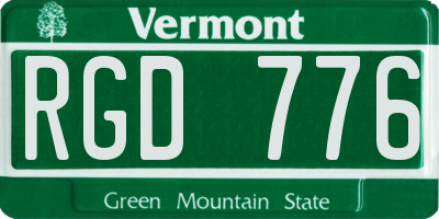 VT license plate RGD776