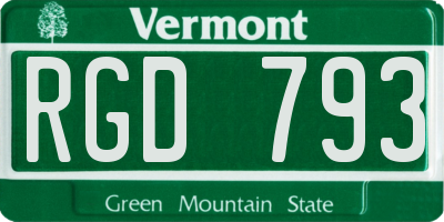 VT license plate RGD793